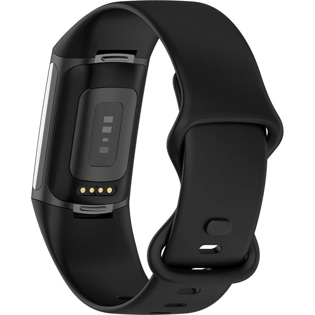 Thumbnail - Strap-it Silikonarmband (Silikon, Fitbit Charge 5), Uhrenarmband, Schwarz