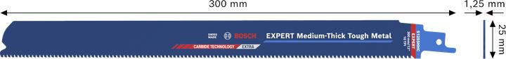 Actual product image Bosch Professional Zubehör EXPERT S1255HHC Medium-Thick Tough reciprozaagblad - 250mm - metaal (10st)