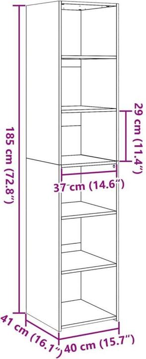 Image du produit vidaXL Highboard (40 x 41 x 185 cm)