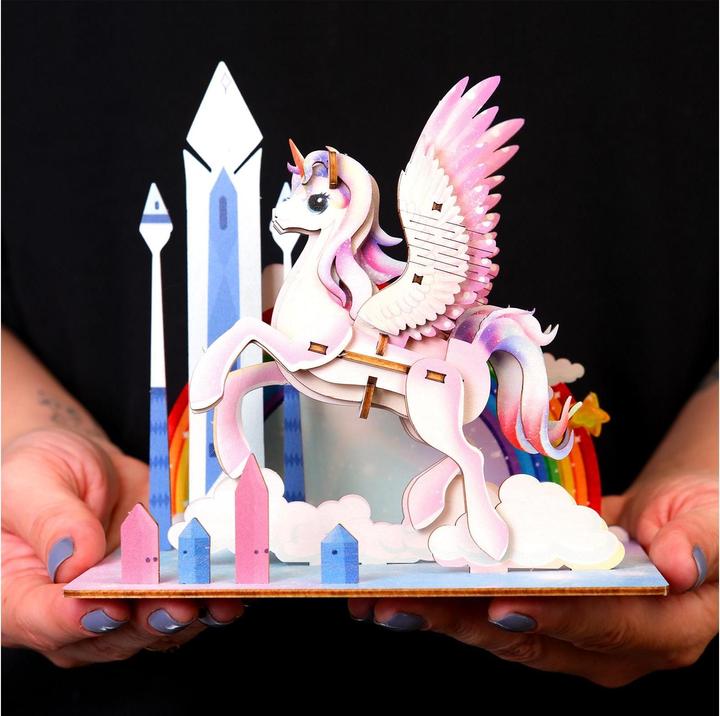 Actual product image Escape Welt Unicorn - 3D wooden model (33 pieces)