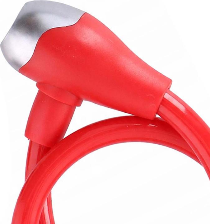Immagine prodotto Dunlop - Spiral-Fahrradschloss mit Schlüssel 65 cm (Rot) (65 cm)