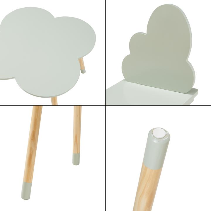 Actual product image En.Casa Kindersitzgruppe Epim mit Wolkendesign Mintgrün (Child seating group)