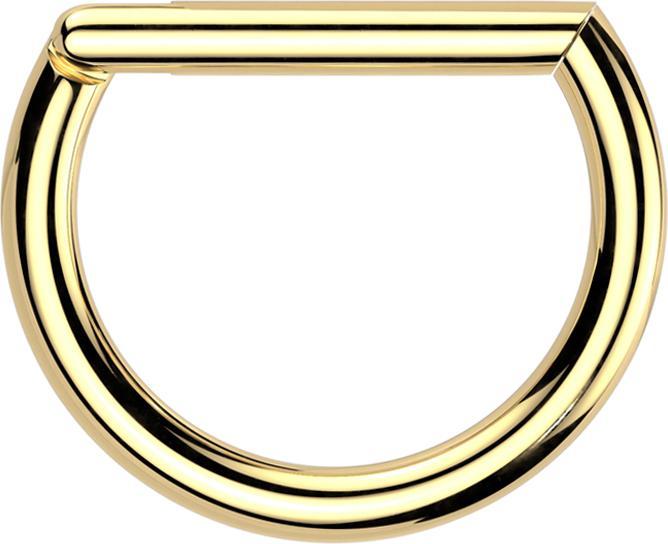 Produktbild Star Piercing Micro Segmentring klappbar vergoldet Halbring (Titan G23, ohne Messing)