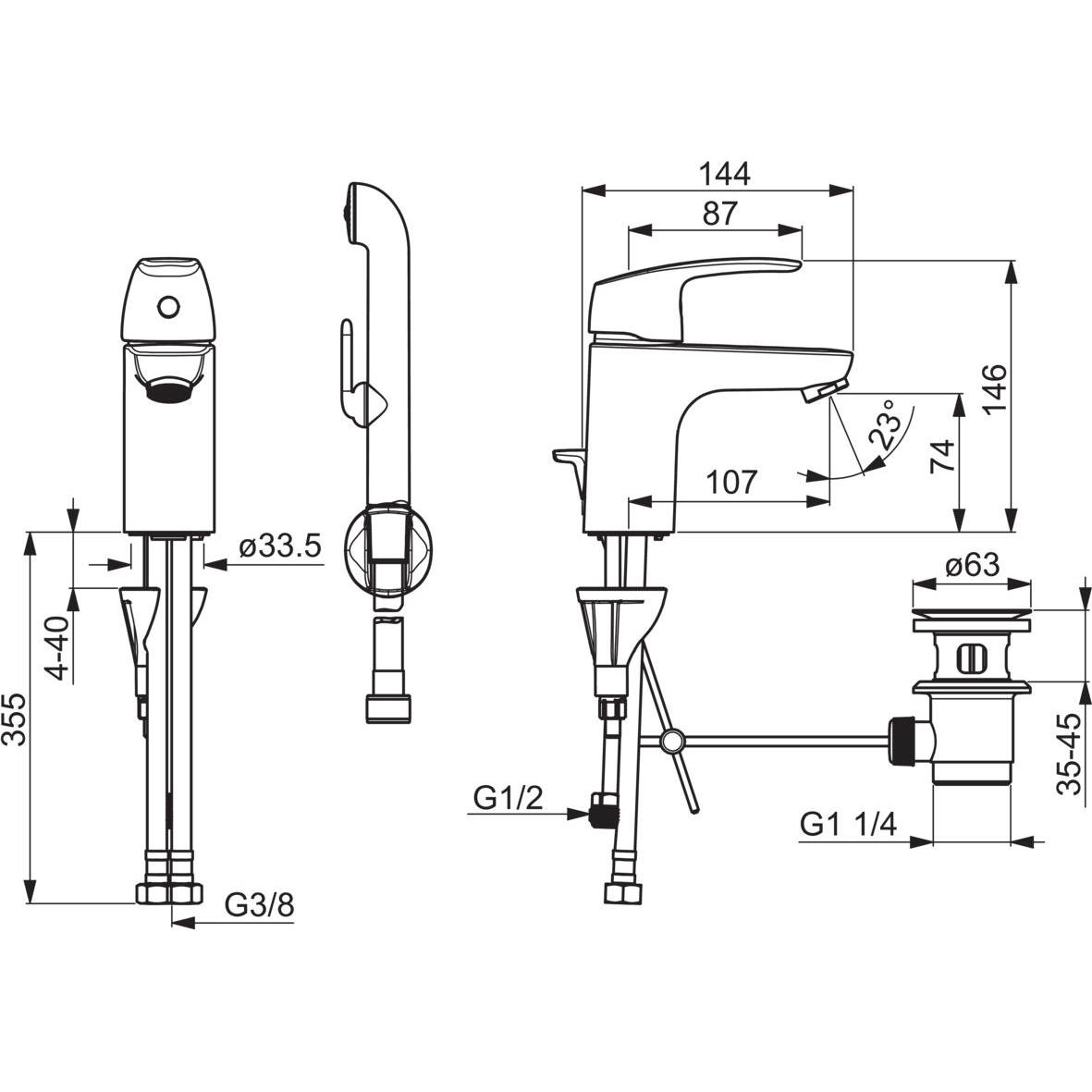 Thumbnail - Oras, Badarmatur, Safira 1008F, Bathroom sink, Brass, Chrome