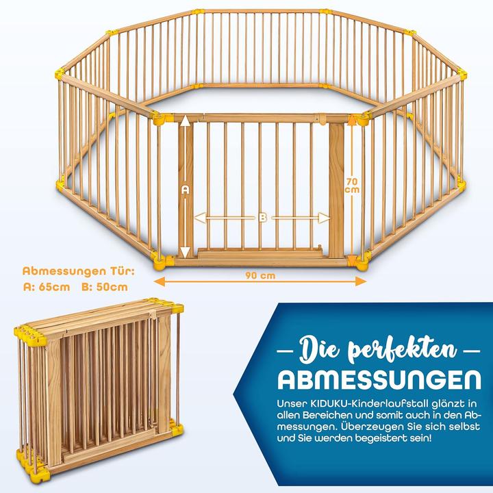 Actual product image Kiduku 7.2 Metre Playpen Yellow (90 cm, 70 cm, Pine)