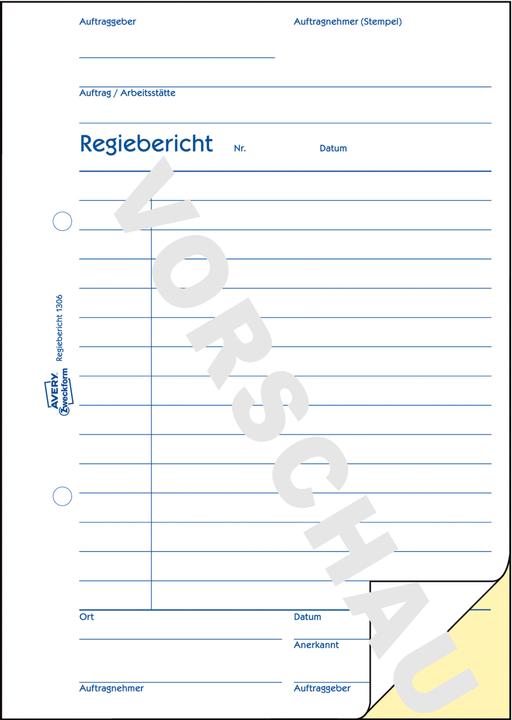 Produktbild Avery Regiebericht (40x)