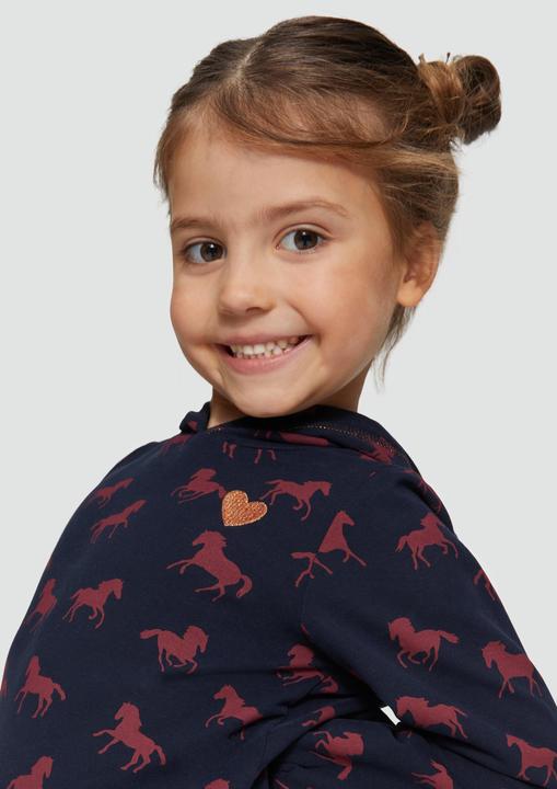 Produktbild s.Oliver Sweatshirt Kapuzen-Sweatshirt mit All-over-Print (116, 122)