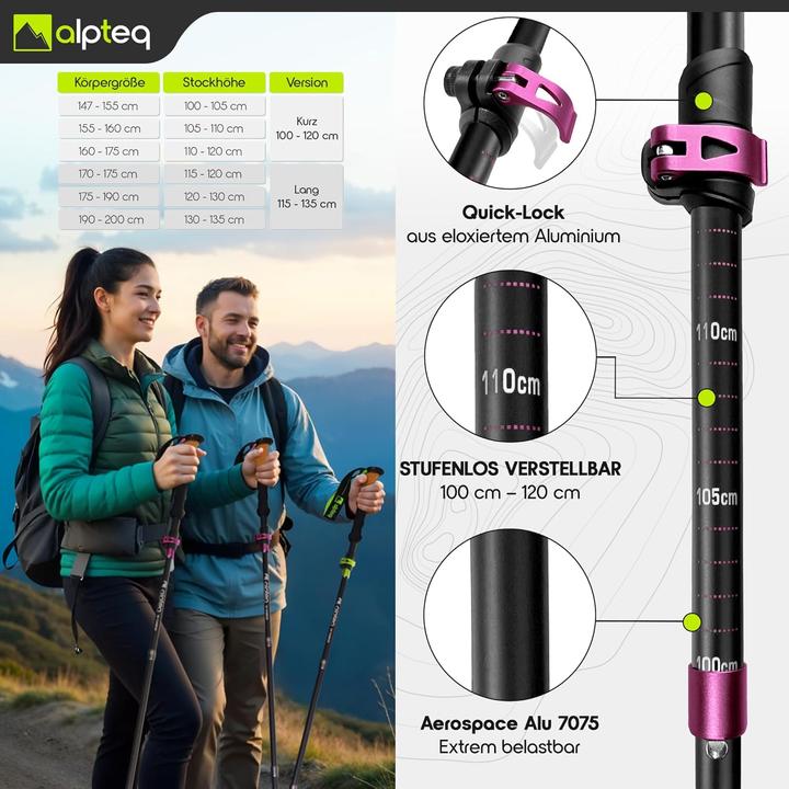 Image du produit Alpteq Faltbare Trekkingstöcke (100 - 120 cm)