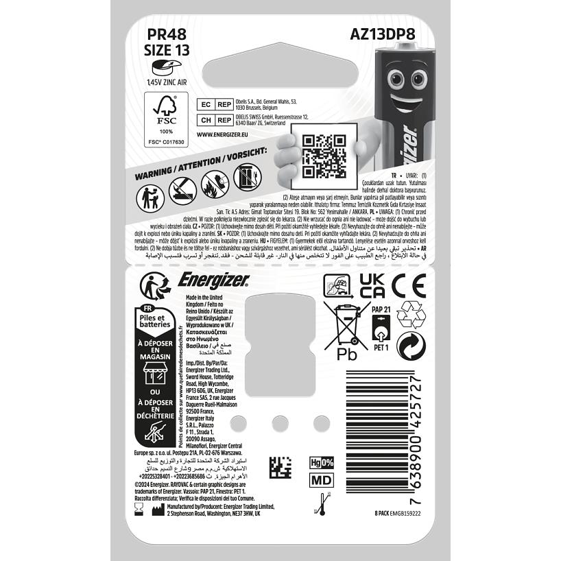 Thumbnail - Energizer Hearing Aid 13 (8 Stk., 13, 280 mAh), Batterien + Akkus