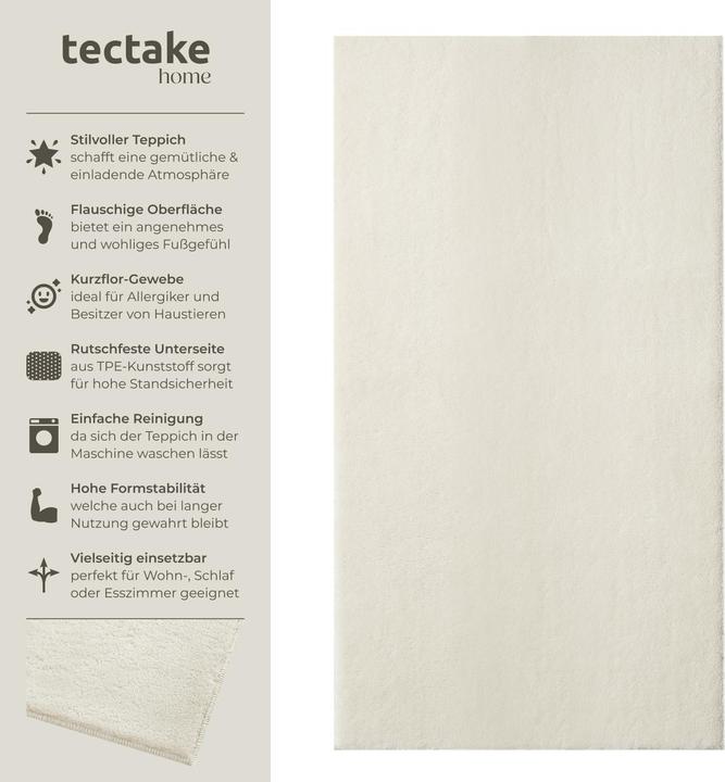 Actual product image tectake Kurzflorteppich Soft Zone (80 x 150 cm)