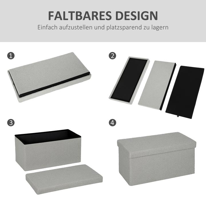 Image du produit Homcom Sitzbank Polyester, MDF Hellgrau (38 cm)