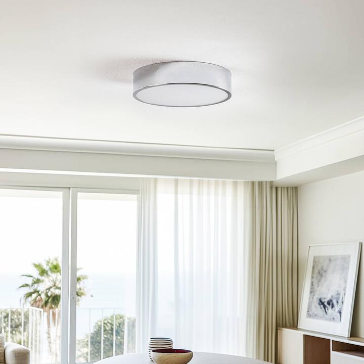 Actual product image Lamkur Kimban metal ceiling light, Ø 36 cm, chrome (E27)