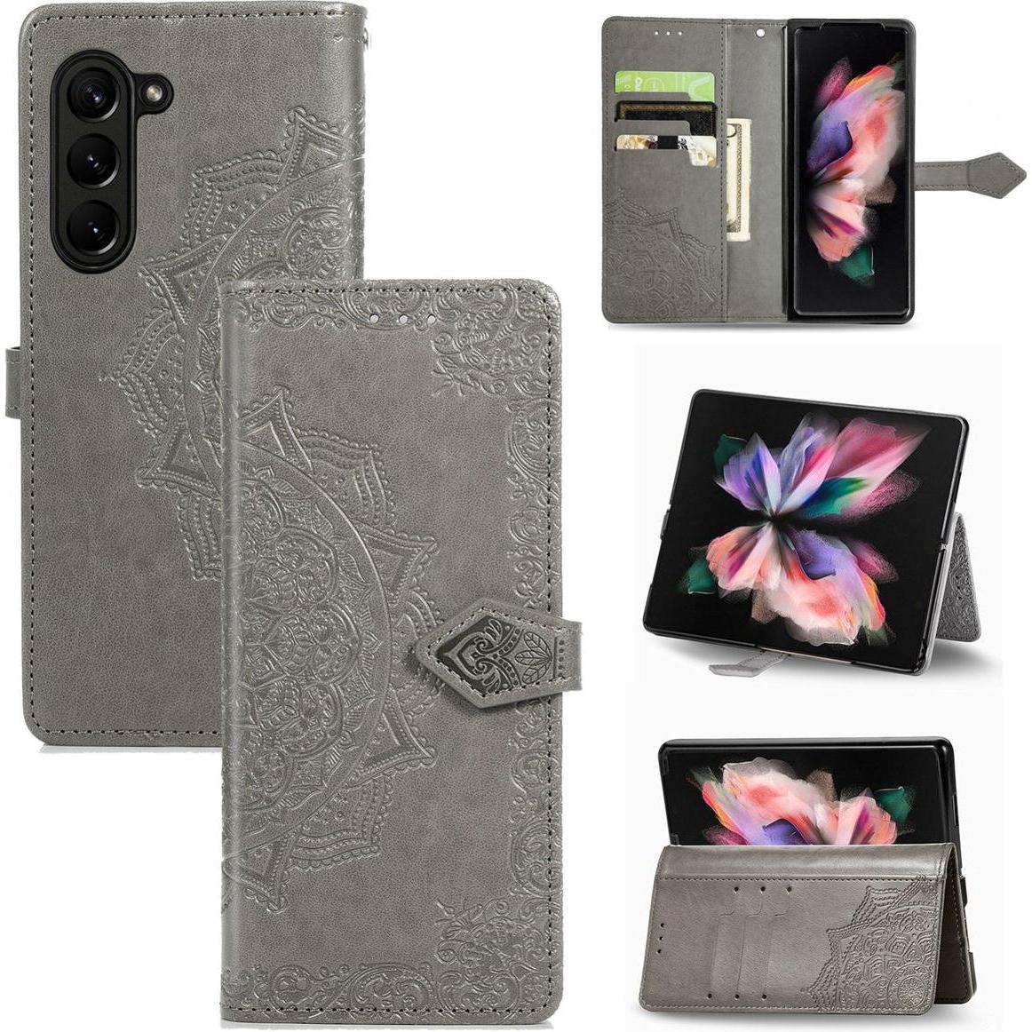 Thumbnail - König Design Schutz Handy Hülle für Samsung Galaxy Z Fold5 Case Cover Klapp Tasche Etuis Neu (Samsung Galaxy Z Fold5), S...