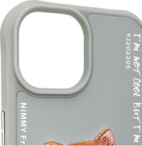 Actual product image Mocco Nimmy case iPhone 15 6.1" gray Glasses Cool Cat (Apple iPhone 15)