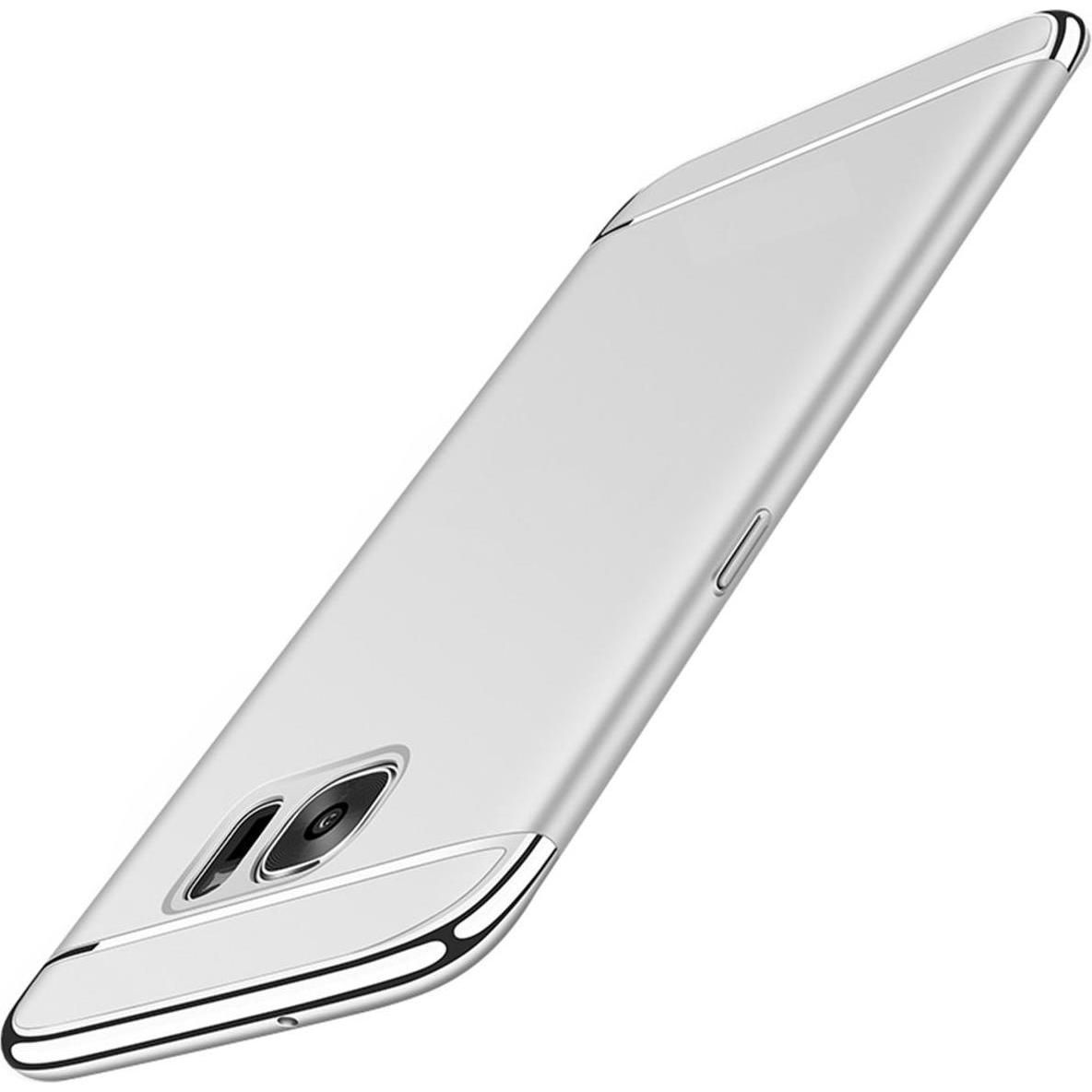 König Design Handy Hülle Schutz Case für Samsung Galaxy S6 Bumper 3 in 1 Cover Chrom Silber (Samsung Galaxy S6), Smartph...