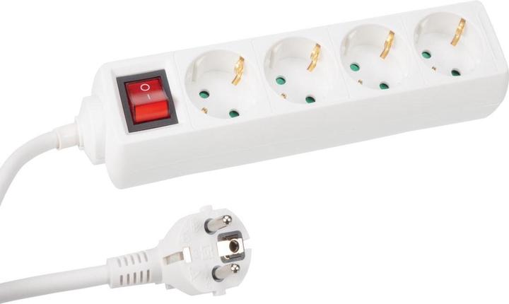 Perel Bandeau de 4 prises avec interrupteur 3m (4x, CEE 7/4, 3 m)