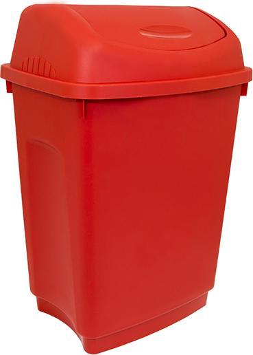 Actual product image Rs Pro Plastic with flip lid 50L Red trash can (50 l)
