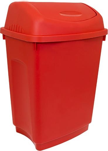 Image du produit Rs Pro Plastique avec couvercle rabattable 50L Rouge Poubelle (50 l)