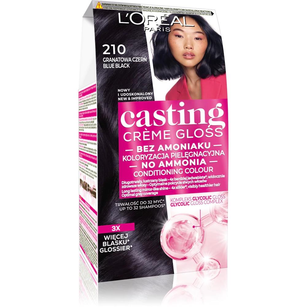 L'oréal Paris Crema/Blu Tinta Per Capelli, Lucida Colorazione In N. 210 Marino Nero (Nero)