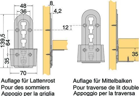Actual product image Franko Hanging plate, bedside fittings Varifix (1 pcs.)