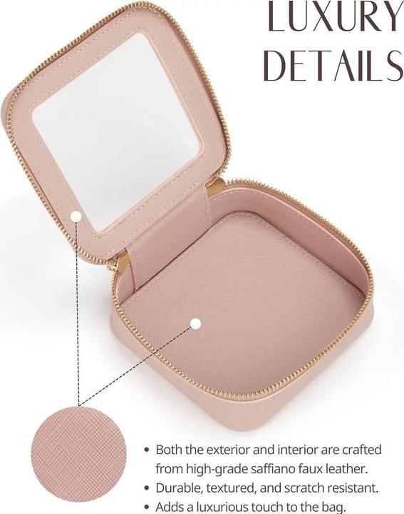 Actual product image Only-Bags.Store Mini clear make-up bag pu vegan faux leather cute small visible window storage