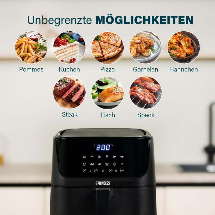 Actual product image Princess Digital Hot Air Fryer 6.5 L with Partition Wall