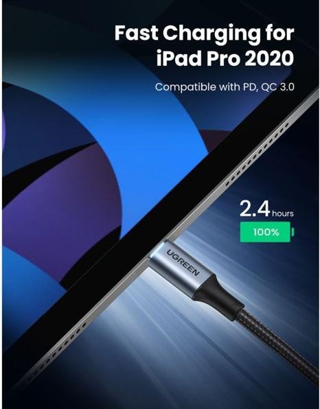 Produktbild Ugreen US316 Type C to Type C Cable, 100W, 3m (black) (3 m, USB 2.0)