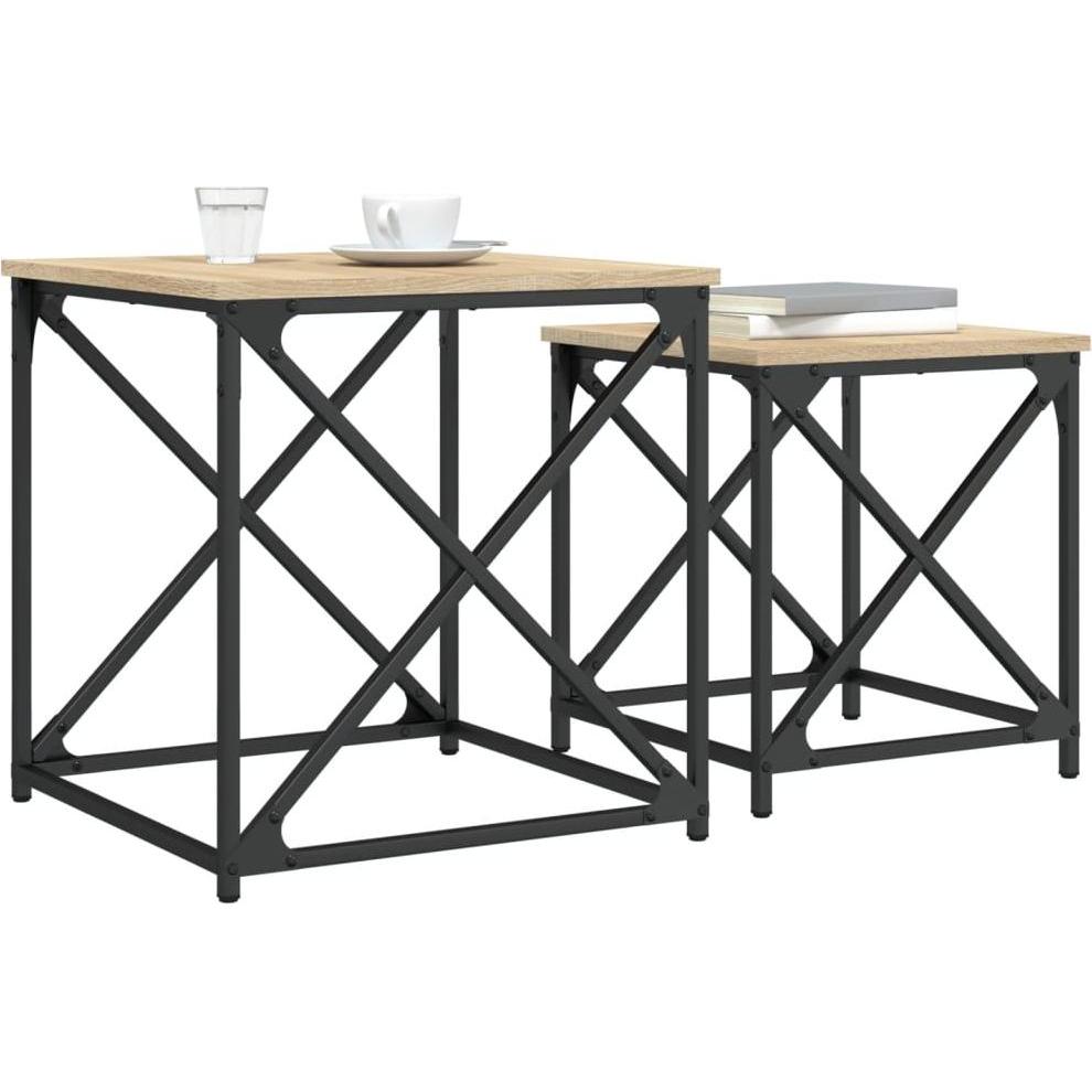 VidaXL, Couchtisch + Beistelltisch, Lynnea (50 x 50 x 52.5 cm)