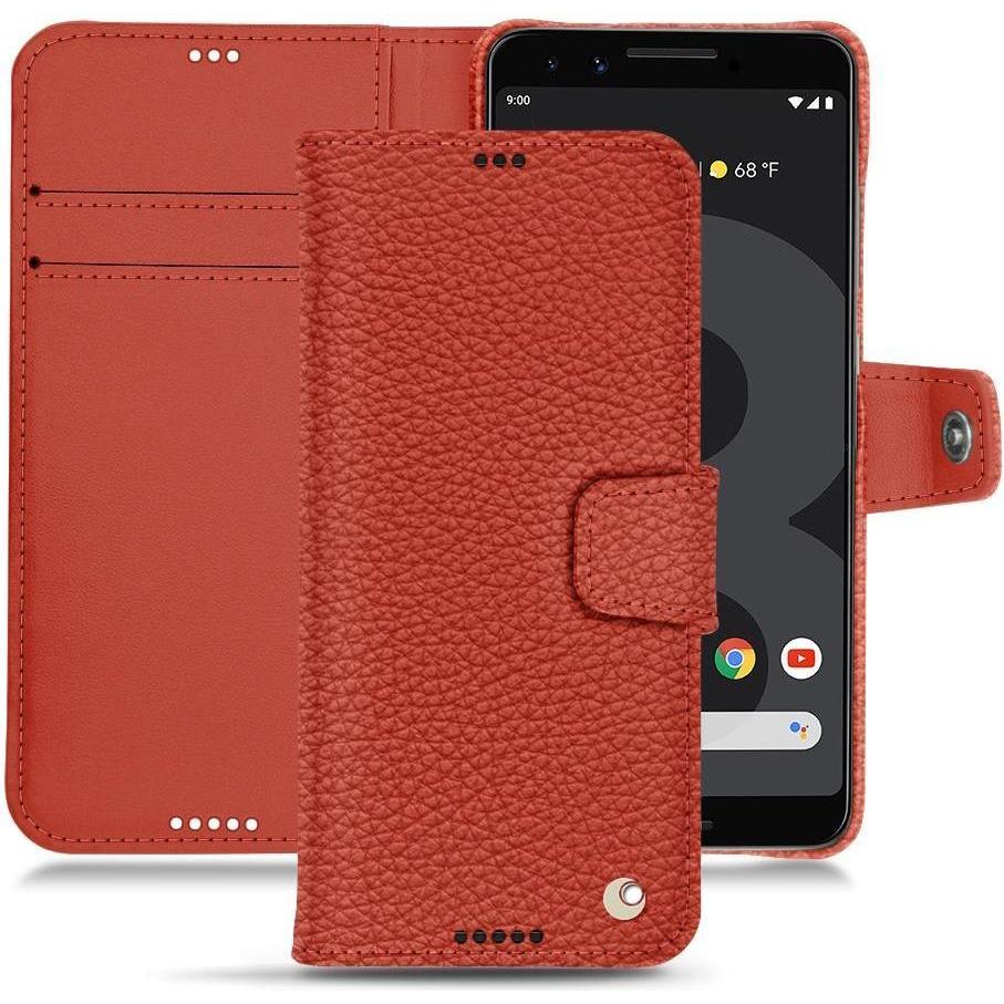 Noreve Lederschutzhülle Wallet (Google Pixel 3 XL), Smartphone Hülle, Orange