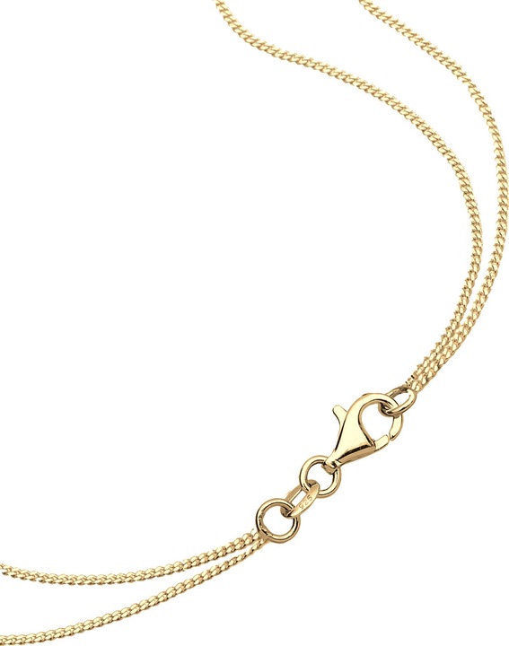 Produktbild Elli 2-lagige Kette mit Feder-Anhänger und Kristall (Sterling Silber, 45 cm)