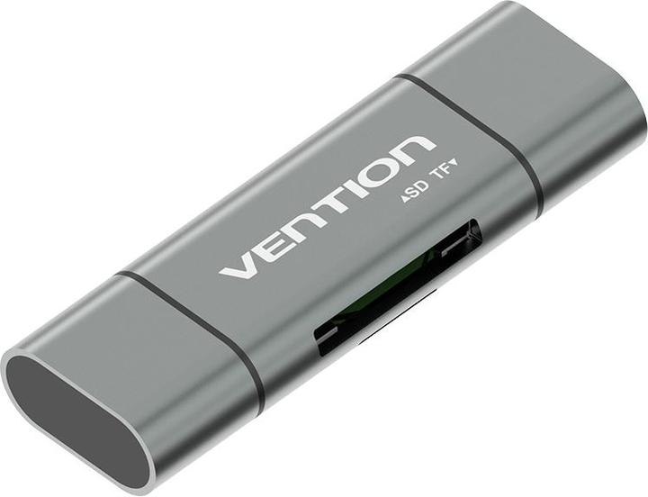 Actual product image Vention Multifunctional USB2.0 Card Reader CCJH0 Grey (USB, Micro USB, USB-C)