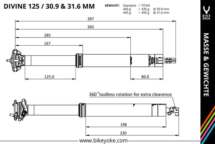 Actual product image BikeYoke Divine Dropper Post (31.60 mm)