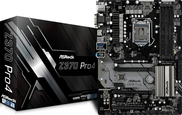 Produktbild AsRock Z370 Pro4 (LGA 1151, Intel Z370, ATX)