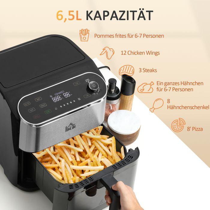 Image du produit Swisshandel24 Friteuse à air chaud Airfryer écran tactile 6,5 L 1350 W Minuterie 4en1, fenêtre de contrôle