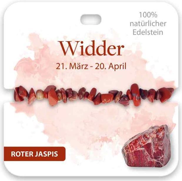 Produktbild BB Klostermannn Armband Edelstein Roter Jaspis Widder (16 cm)