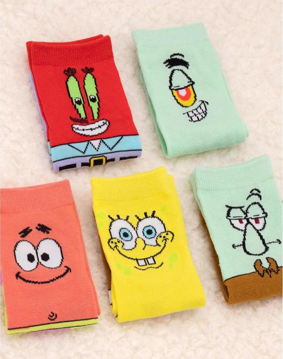 Actual product image Spongebob Squarepants Socks (pack of 5) (5-pack, 22 - 24)