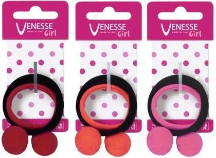 Immagine prodotto Venesse Fasce elastiche per capelli in microfibra con piccolo pom pom per ragazze (Elastico per capelli)