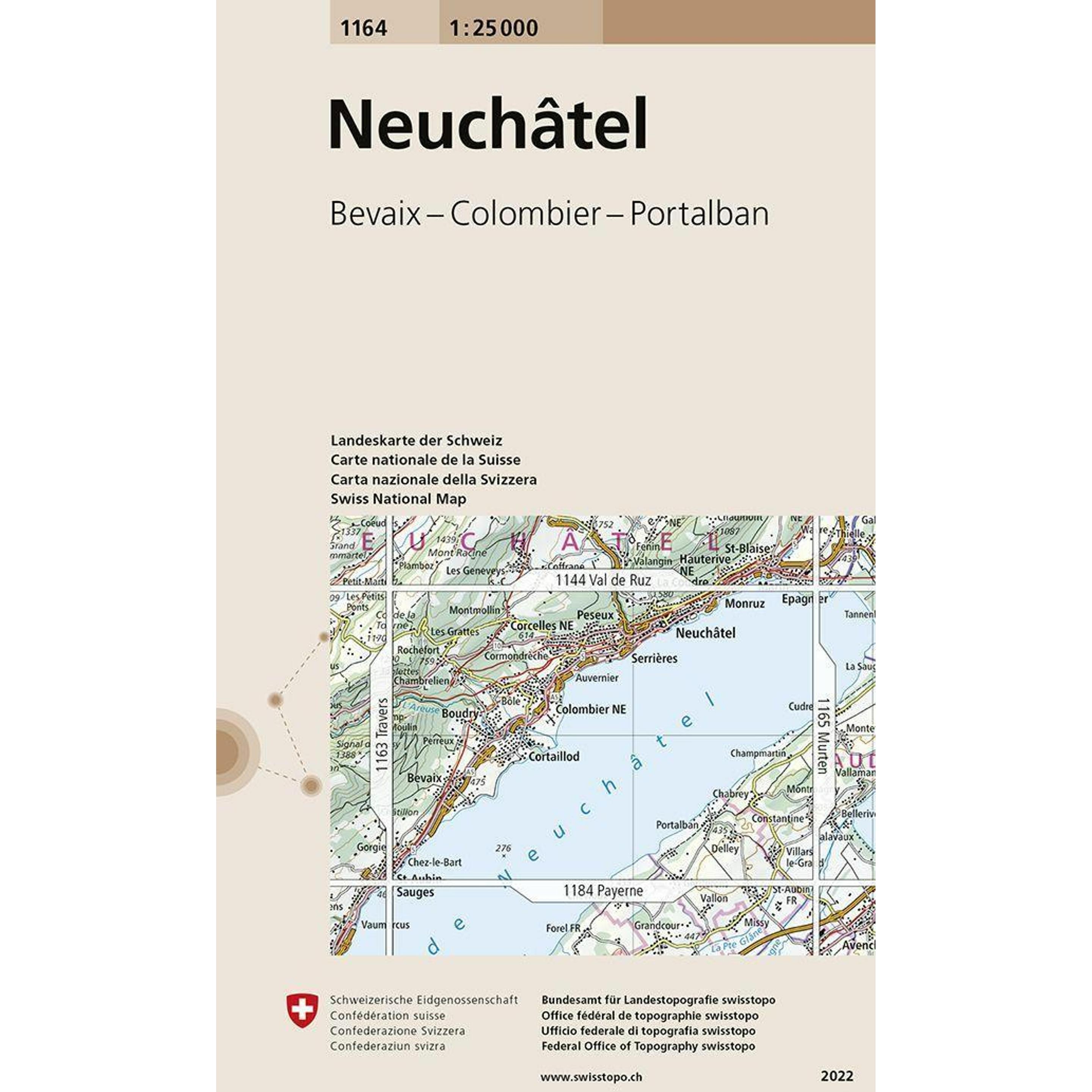 swisstopo LANDESKARTE 1:25 000 - Normalblatt (1164)