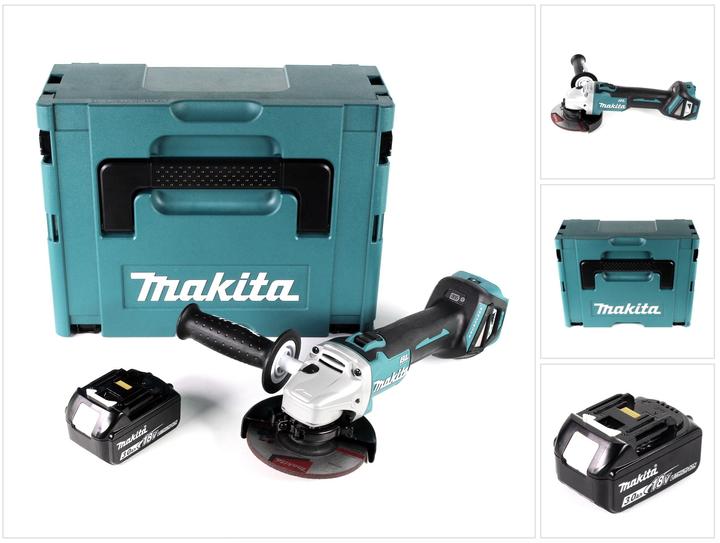 Actual product image Makita DGA 511 F1J Battery angle grinder 18V 125mm Brushless + 1x battery 3,0Ah + Makpac - without charger (125 mm)