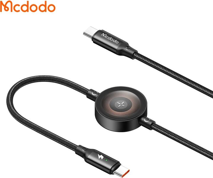 Image du produit Mcdodo 2 en 1 Set USB-C vers USB-C Câble de charge & chargeur sans fil pour Apple Watch (1.50 m, USB 3.2 Gen 1, 60 W)