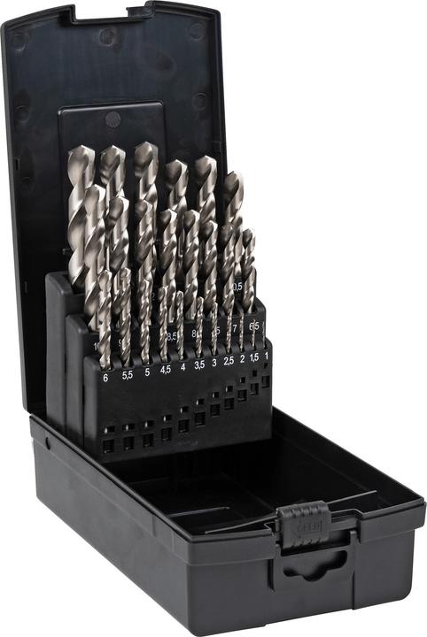Stier Spiralbohrer-Set Premium DIN 338 HSS-Co8 1-13mm 25-teilig in Kassette (1.0 mm, 1.5 mm, 10.0 mm, 10.5 mm, 11 mm, 11.5 mm, 12 mm, 12.5 mm, 13 mm, 2.0 mm, 2.5 mm, 3.0 mm, 3.5 mm, 4.00 mm, 4.5 mm, 5.0 mm, 5.5 mm, 6.0 mm, 6.5 mm, 7.0 mm, 7.5 mm, 8.5 mm, 9.00 mm, 9.5 mm, Ø 8.0 mm)