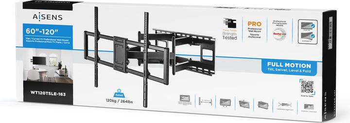 Produktbild Aisens SOPORTE PARED TV/MON 60-120 NEGRO (Wand, 120 kg, 60" - 120")