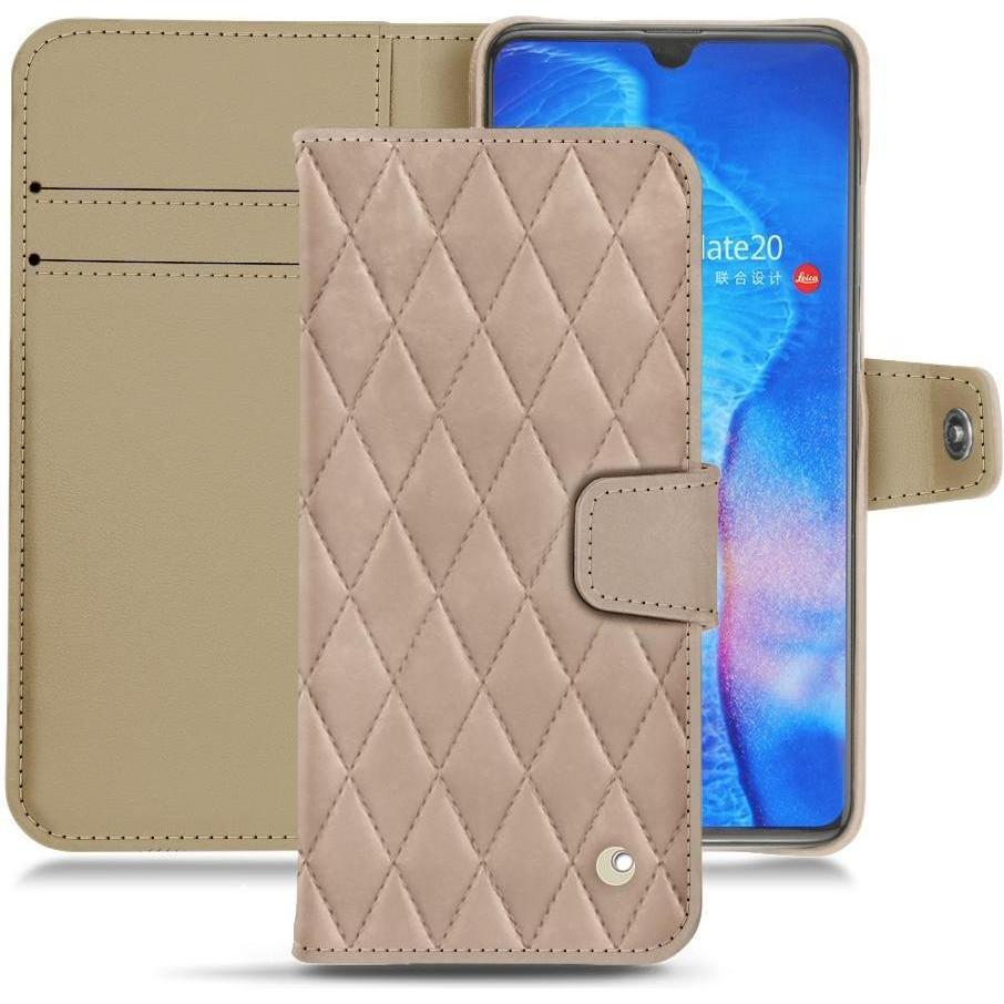 Noreve Lederschutzhülle Wallet (Huawei Mate 20), Smartphone Hülle, Beige