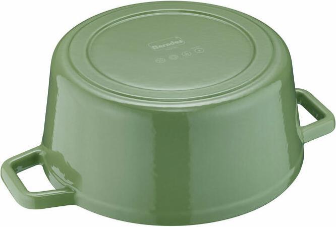 Actual product image Berndes Cocotte casserole B.IRON cast iron round 24 cm 3.75 litres sage green INDUCTION (Cast iron, 18.20 x 10.80 cm)