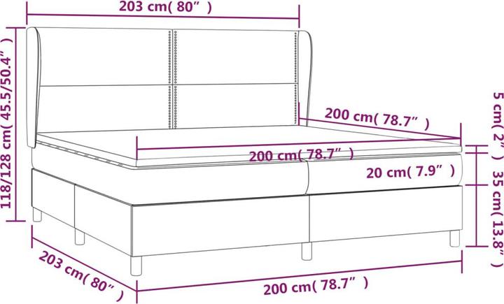 Actual product image vidaXL Boxspringbett (200 x 200 cm)