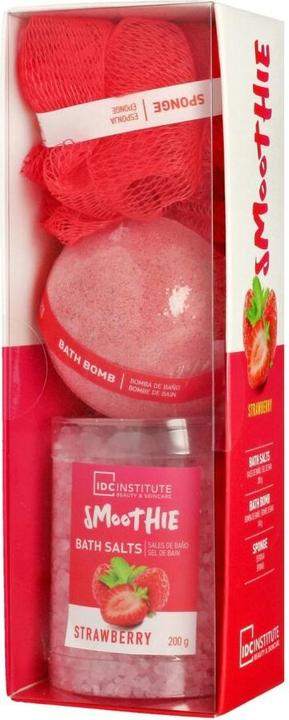 Image du produit IDC Institute Coffret cadeau pour la Fête des Mères Fraise Smoothie Bath Salts Bath Bomb and Sponge
