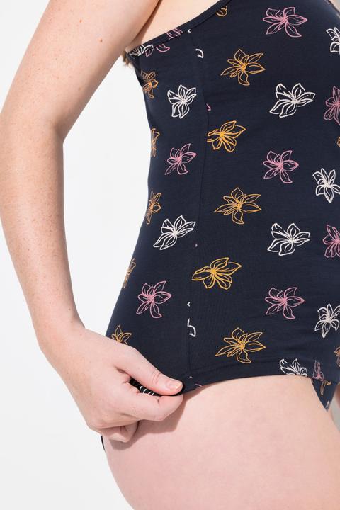Image du produit Ulla Popken Haut, Motif Floral, Encolure Ronde, Bretelles Spaghetti, Coton Bio (50, 52)