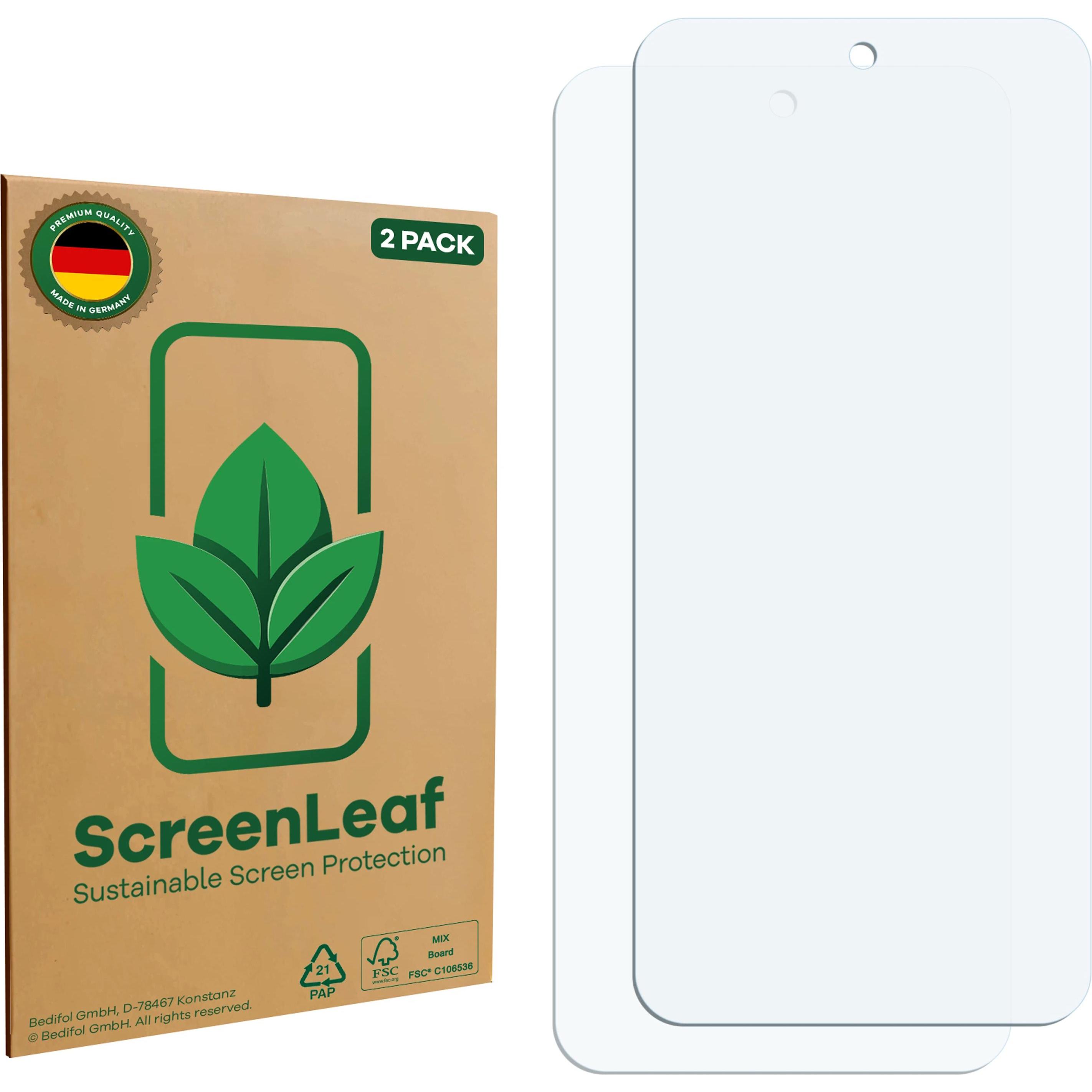 ScreenLeaf Pellicola protettiva, Proteggi Schermo Sostenibili, Clear, Antigraffio (2 Pezzo/i, Vodafone Smart V10), Pellicola protettiva smartphone, Trasparente