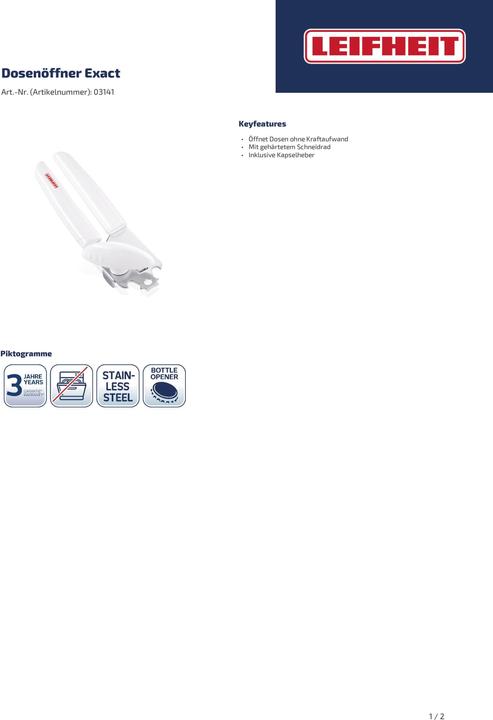 Produktbild Leifheit Dosenöffner Exact ComfortLine