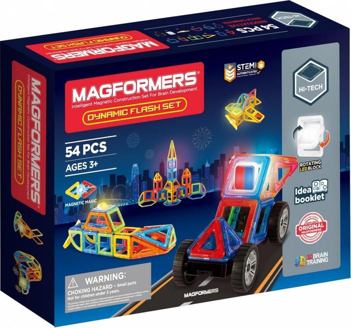 Actual product image Magformers Dynamic flash magnet blocks 54 elements